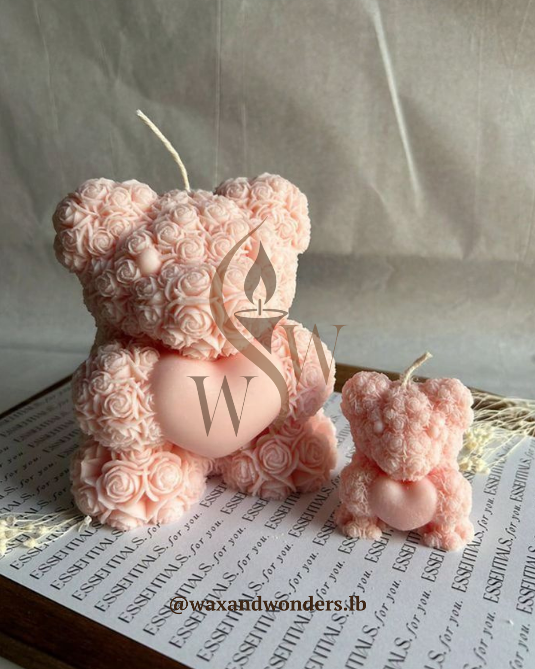 Floral Teddy Bear Candle